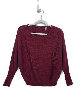 T Tahari Ribbed Textured Knit Dolman Sleeve Sweater Rust Size: M
